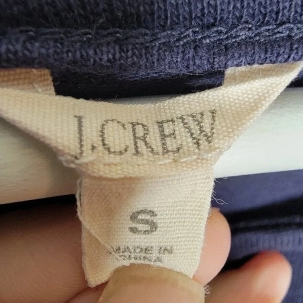 J.CREW Shift Dress Maritime Colorblock Small Cotton Slub 3/4 Sleeve‎ Drop Waist
